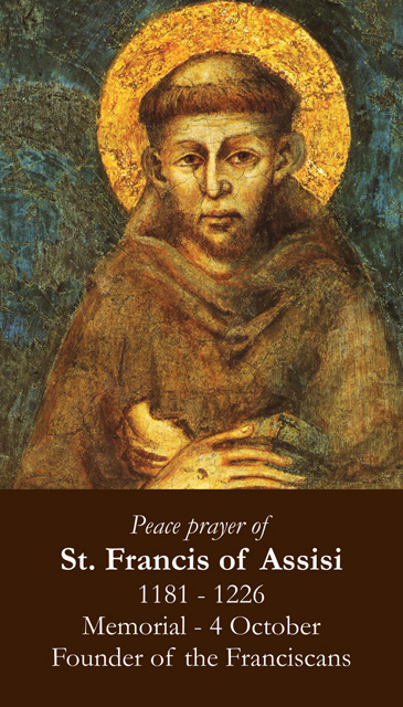 St. Francis Peace Prayer Card